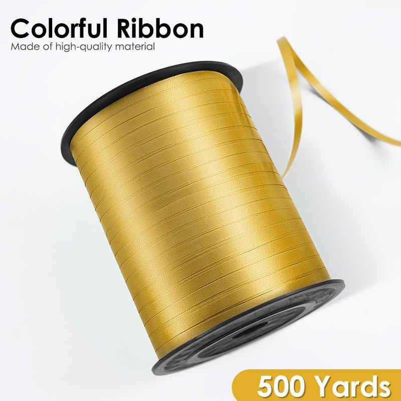 VISPAD Gold Curling Ribbon, Balloon String 500 Yard for Gift Wrapping, Curly Ribbons, 3/16" for Florist Flower, St Patricks Day, Valentines Day - Image 2